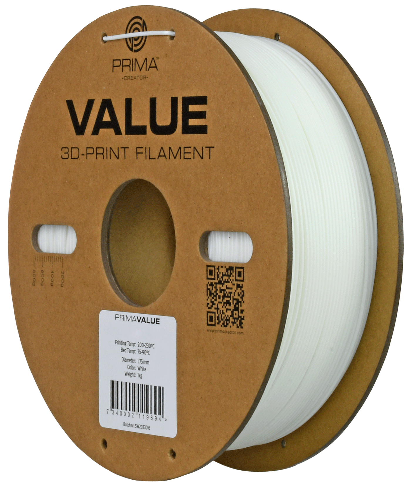 PrimaValue ABS 2.85mm (White/Valkoinen)