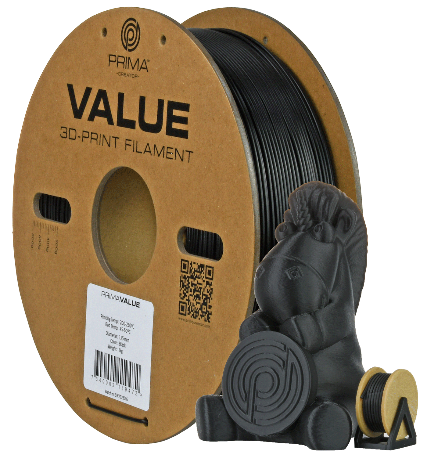 PrimaValue PETG (Black/Musta)
