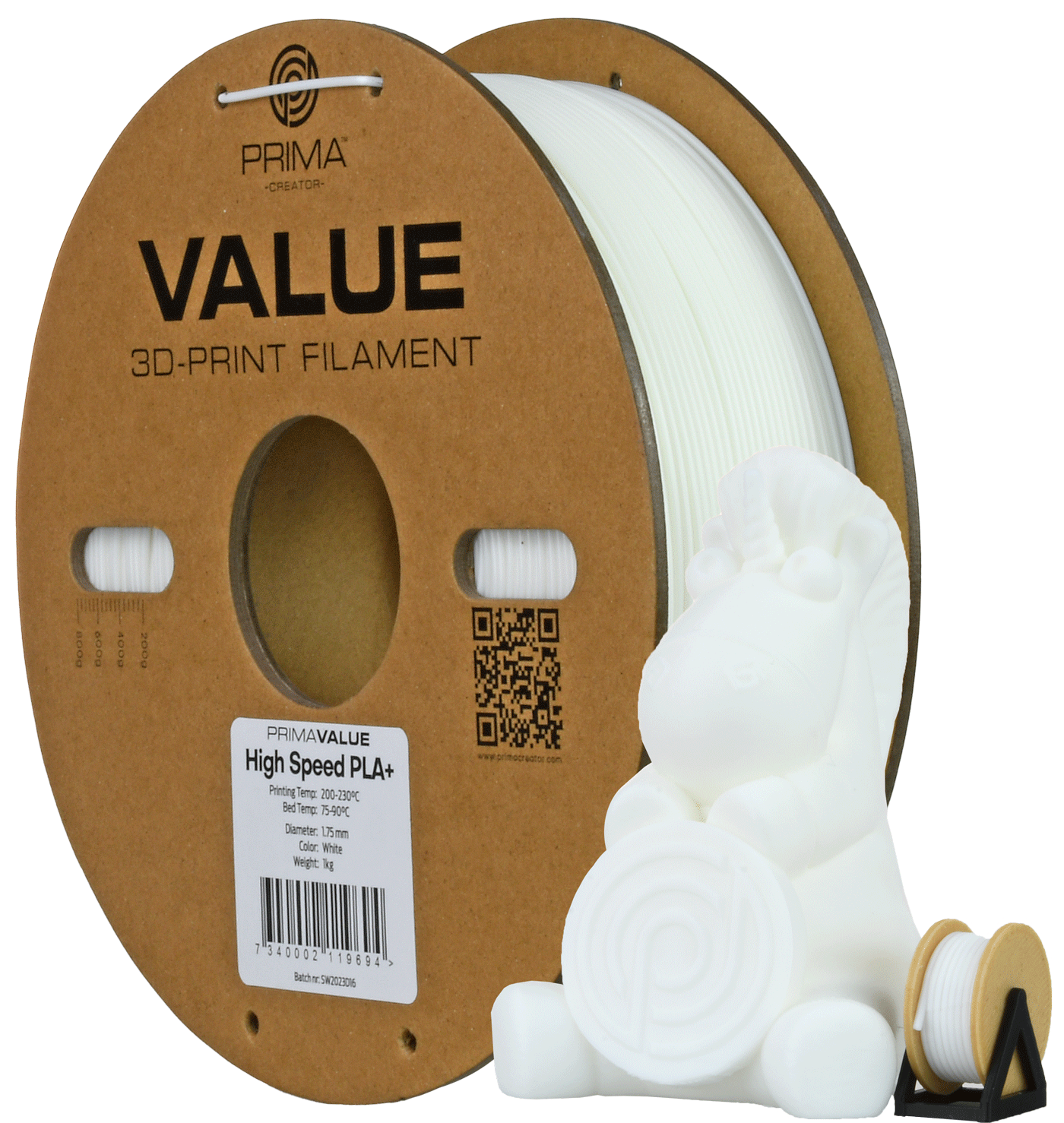 PrimaValue PLA+ High Speed (White/Valkoinen)