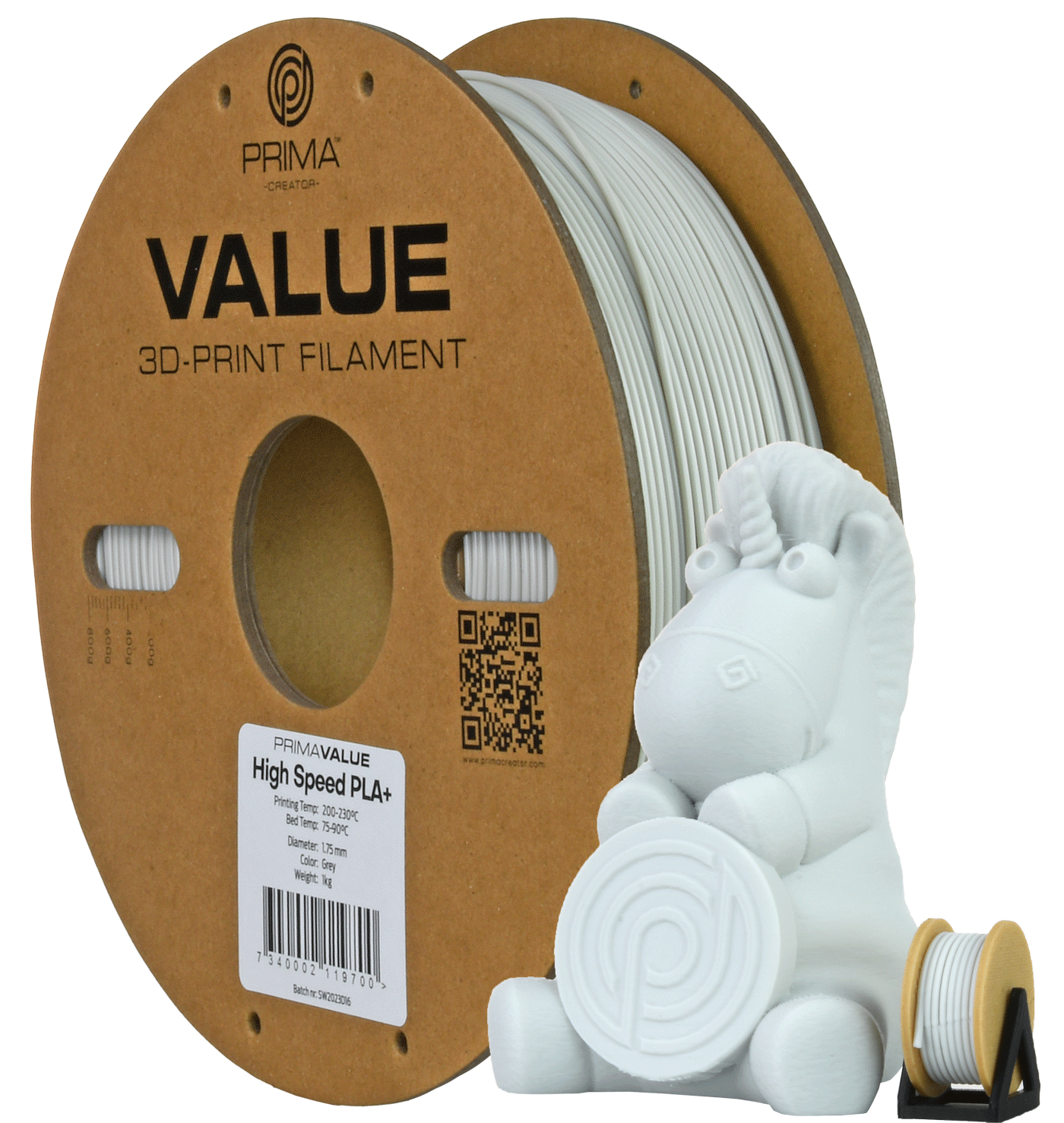 PrimaValue PLA+ High Speed (Grey/Harmaa)