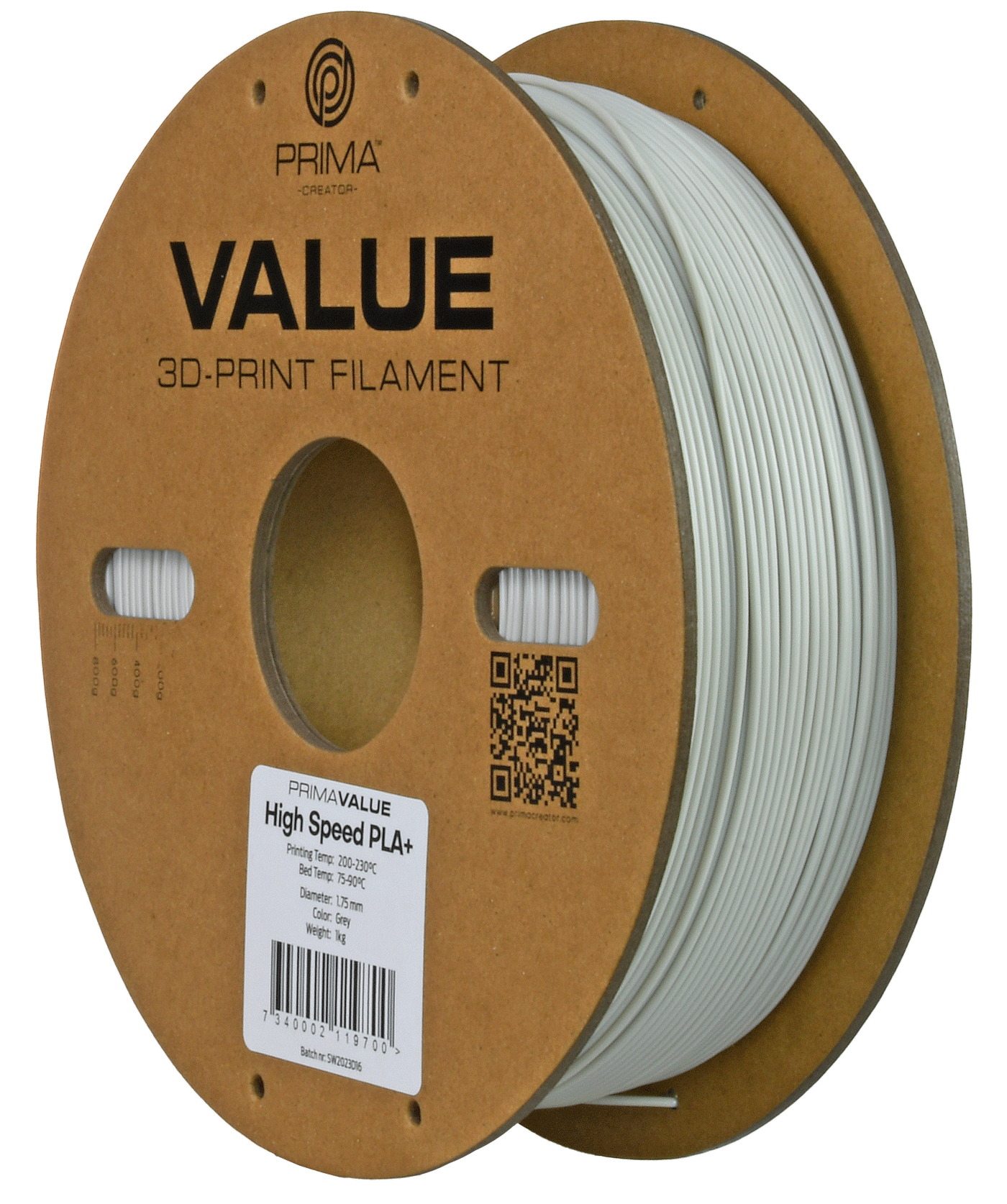 PrimaValue PLA+ High Speed (Grey/Harmaa)