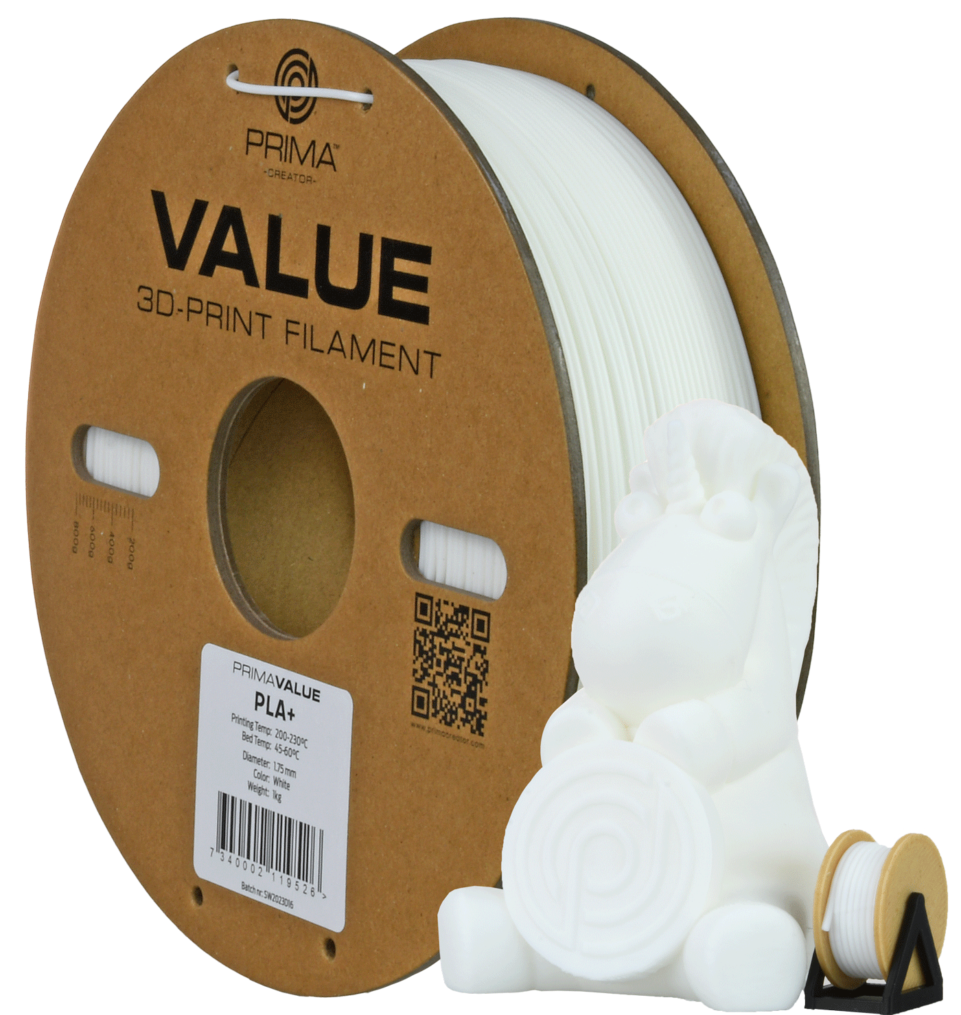 PrimaValue PLA+ (White/Valkoinen)