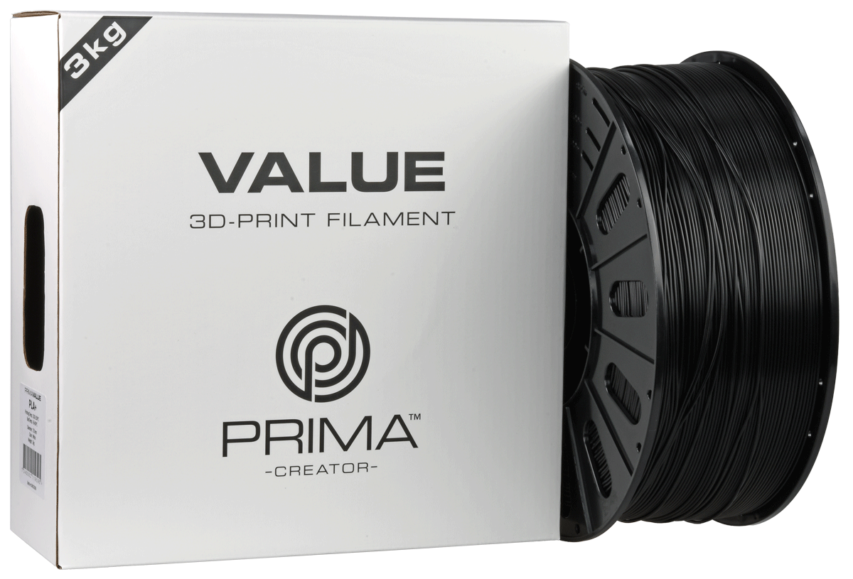 PrimaValue PLA+ (Black/Musta) - 3kg Suurrulla