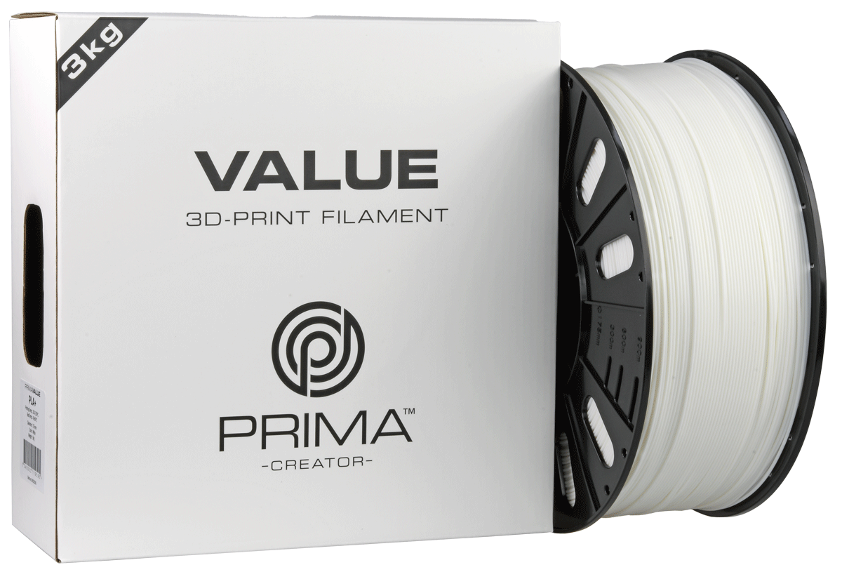 PrimaValue PLA+ (White/Valkoinen) - 3kg Suurrulla