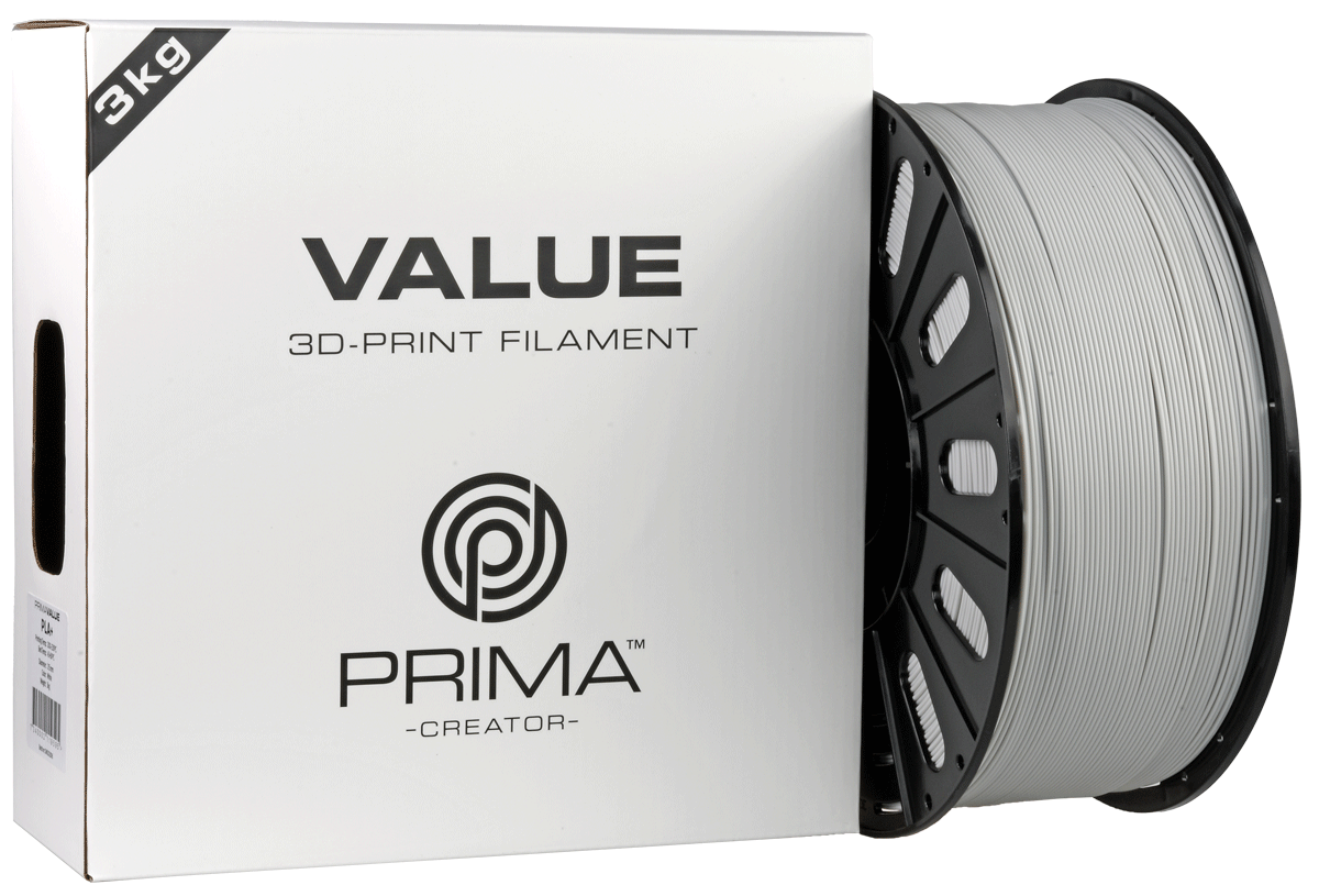 PrimaValue PLA+ (Light Grey/Vaaleanharmaa) - 3kg Suurrulla