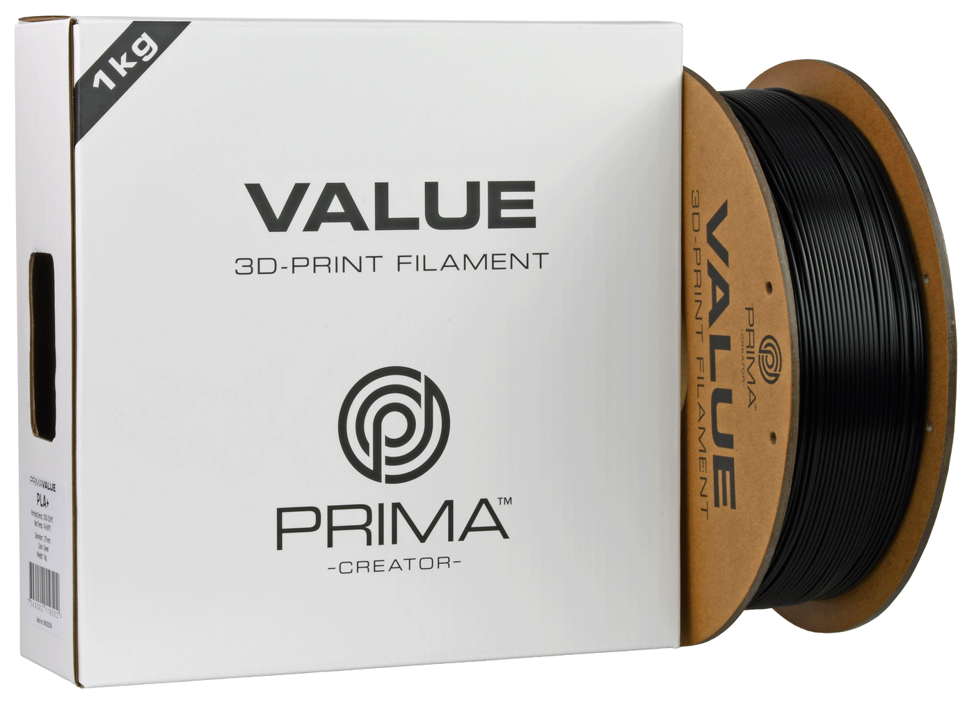 PrimaValue PLA+ Matt (Matte Black/Matta Musta)