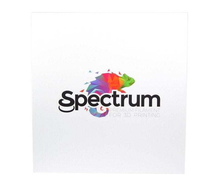 Spectrum-pakkauksen etupuoli, jossa Spectrum Premium Filament for 3D Printing -logo