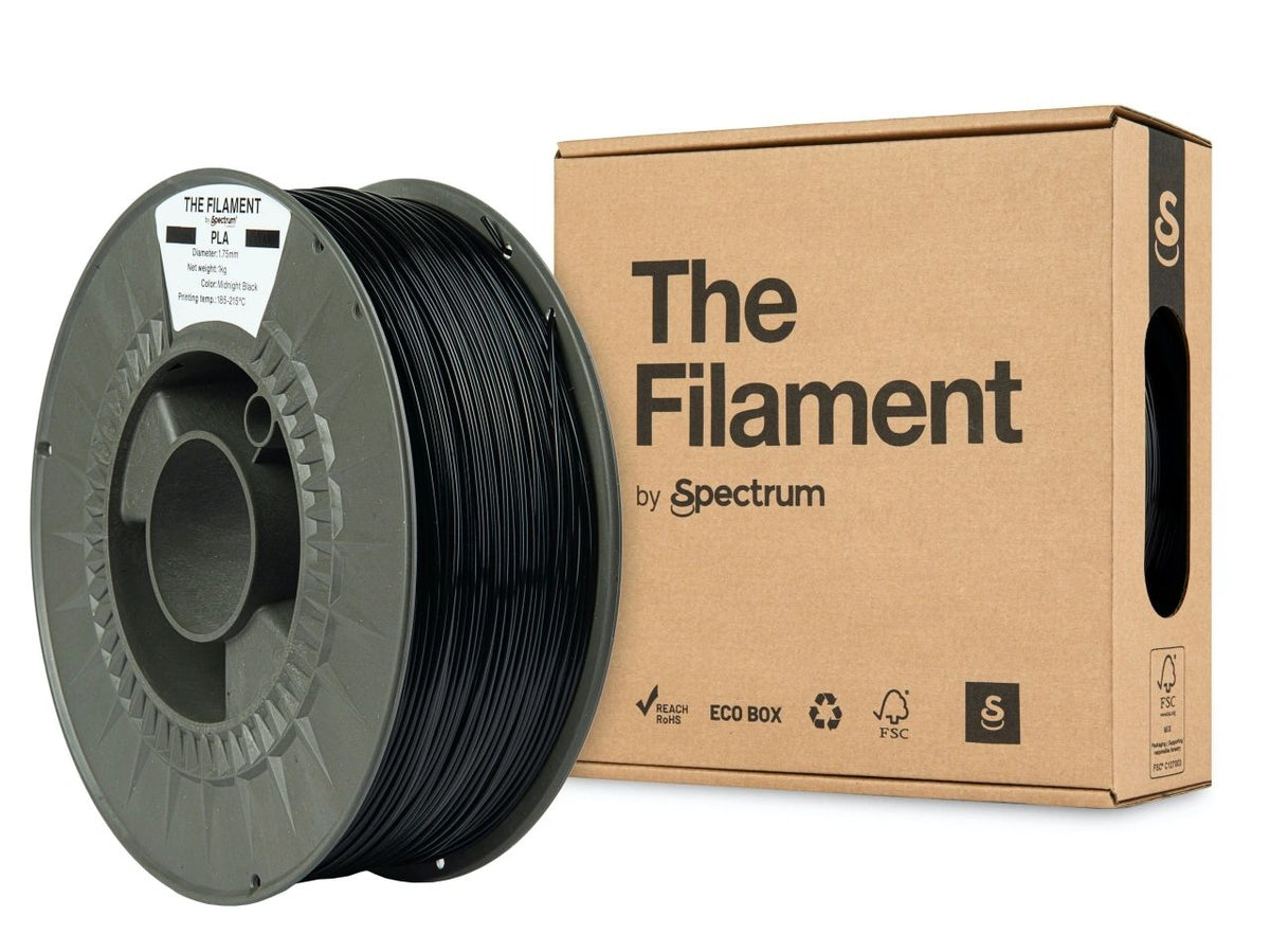 The Filament PLA 1.75mm 1kg Keskiyönmusta, filamenttikela