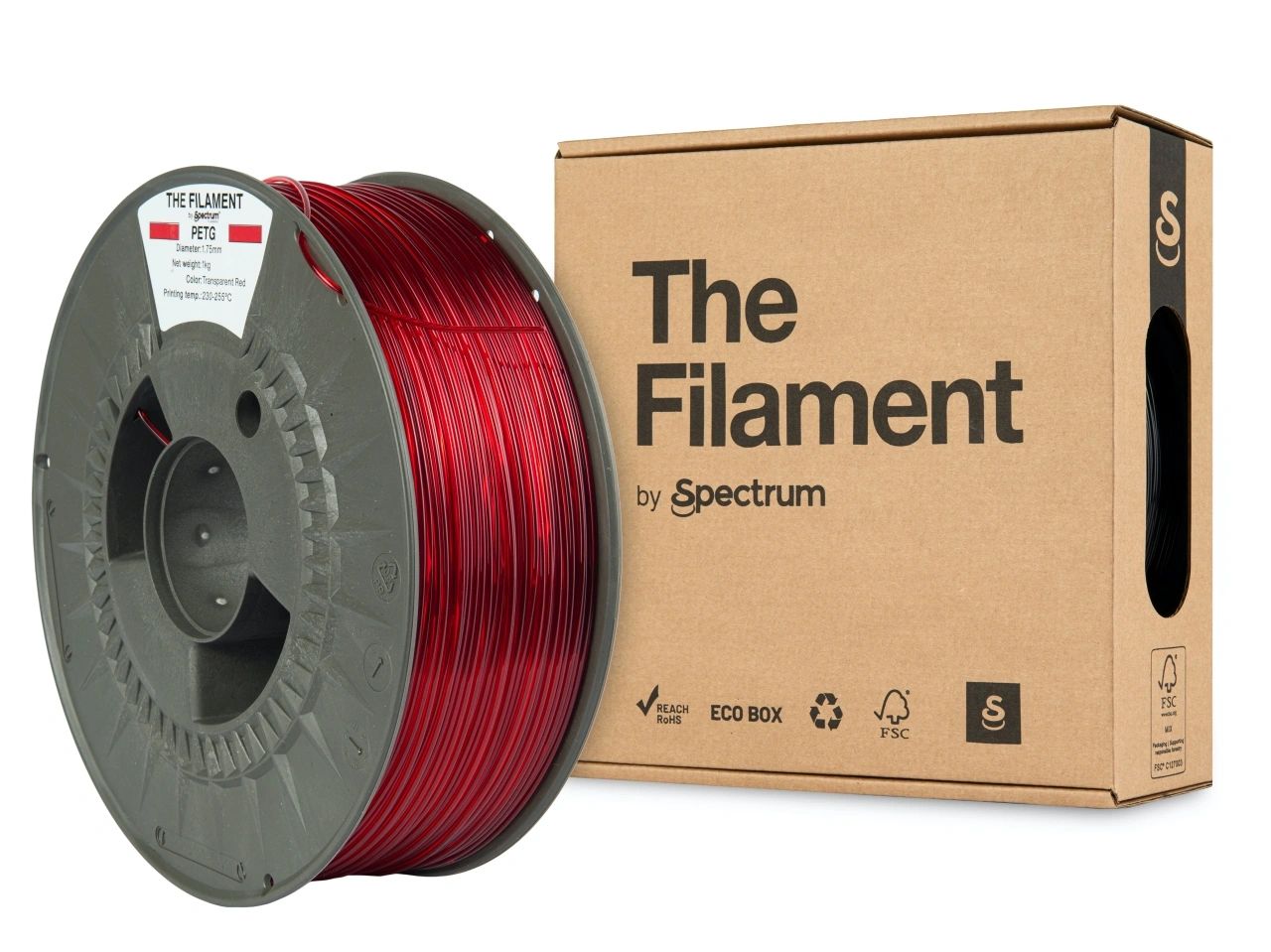 The Filament Petg 1 75Mm 1Kg Lapinakyva Punainen - SB3DWorks