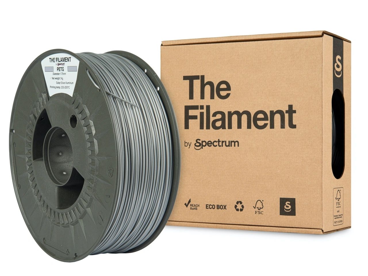 The Filament Petg 1 75Mm 1Kg Alumiininhopea - SB3DWorks